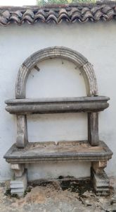 Marble fountain cascade with two shelves